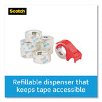 3850 Heavy-Duty Packaging Tape With Dp300 Dispenser, 3" Core, 1.88" X 54.6 Yds, Clear, 6/pack