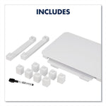 Adjustable Height Desktop Glass Monitor Riser With Dry-Erase Board, 14 X 10.25 X 2.5 To 5.25, White, Supports 100 Lb
