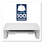 Adjustable Height Desktop Glass Monitor Riser With Dry-Erase Board, 14 X 10.25 X 2.5 To 5.25, White, Supports 100 Lb