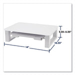 Adjustable Height Desktop Glass Monitor Riser With Dry-Erase Board, 14 X 10.25 X 2.5 To 5.25, White, Supports 100 Lb