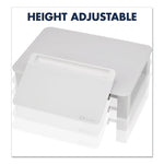Adjustable Height Desktop Glass Monitor Riser With Dry-Erase Board, 14 X 10.25 X 2.5 To 5.25, White, Supports 100 Lb