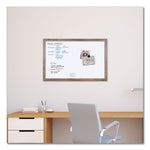 Magnetic Dry Erase Board with Rustic Frame, 36" x 24" (Actual Size: 35" x 23"), White Surface, Brown Wood Frame