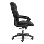Hvl151 Executive High-Back Leather Chair, Supports Up To 250 Lb, 17.75" To 21.5" Seat Height, Black