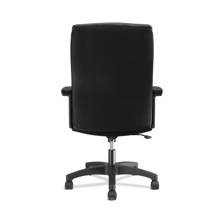 Hvl151 Executive High-Back Leather Chair, Supports Up To 250 Lb, 17.75" To 21.5" Seat Height, Black