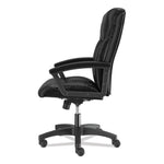 Hvl151 Executive High-Back Leather Chair, Supports Up To 250 Lb, 17.75" To 21.5" Seat Height, Black