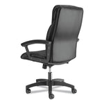 Hvl151 Executive High-Back Leather Chair, Supports Up To 250 Lb, 17.75" To 21.5" Seat Height, Black