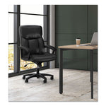 Hvl151 Executive High-Back Leather Chair, Supports Up To 250 Lb, 17.75" To 21.5" Seat Height, Black