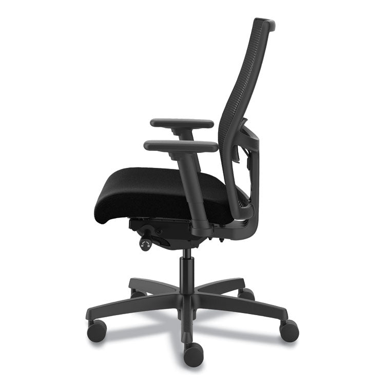 Ignition 2.0 4-Way Stretch Mid-Back Mesh Task Chair, Adjustable Lumbar Support, Black Seat/Back, Black Base