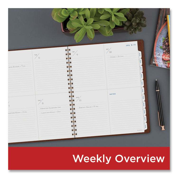 Signature Collection Academic Weekly/Monthly Planners, 11.5 x 8, Distressed Brown Cover, 13-Month: July 2025 to July 2026