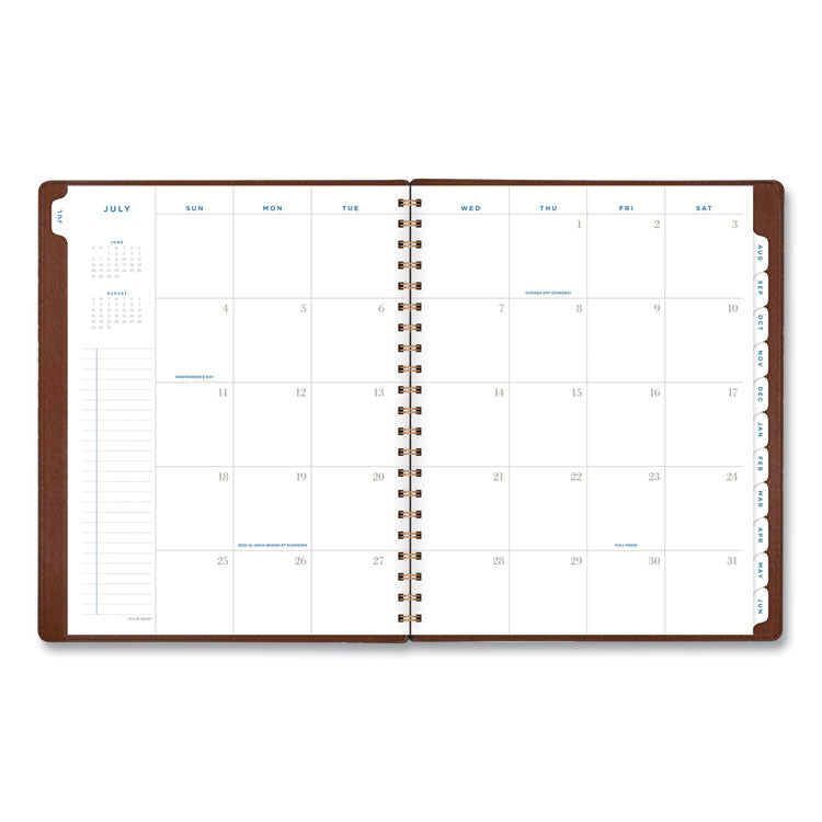 Signature Collection Academic Weekly/Monthly Planners, 11.5 x 8, Distressed Brown Cover, 13-Month: July 2025 to July 2026