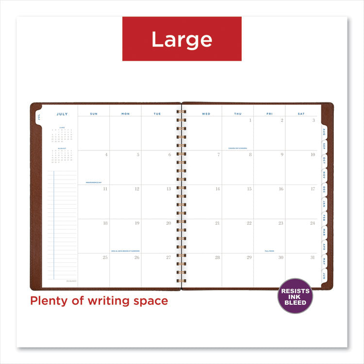 Signature Collection Academic Weekly/Monthly Planners, 11.5 x 8, Distressed Brown Cover, 13-Month: July 2025 to July 2026