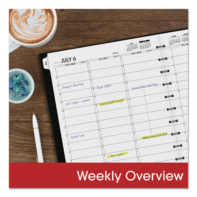 Move-A-Page Academic Weekly/Monthly Planners, 11 x 9, Black Cover, 12-Month (July to June): 2025 to 2026
