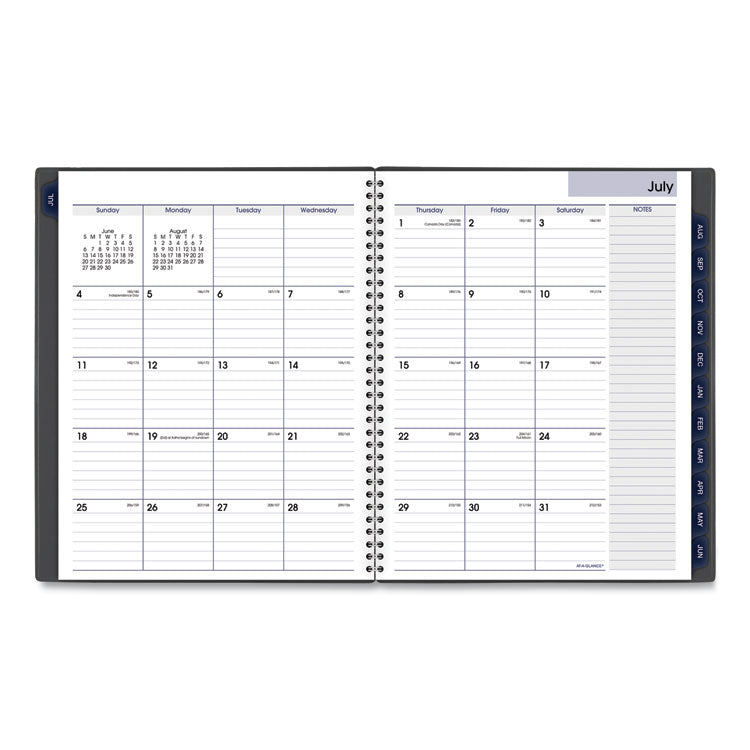 DayMinder Academic Weekly/Monthly Desktop Planner, 11 x 8.5, Charcoal Cover, 12-Month (July to June): 2025 to 2026