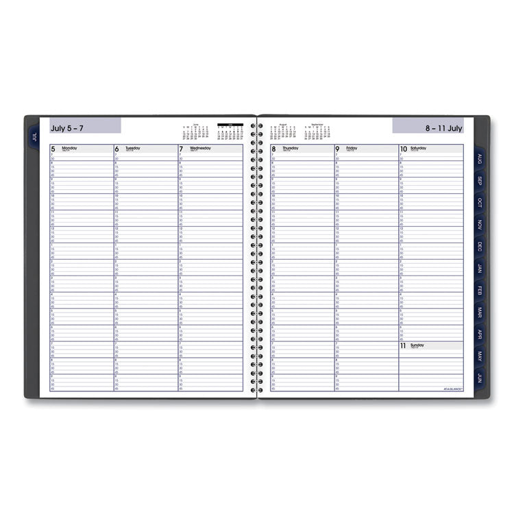 DayMinder Academic Weekly/Monthly Desktop Planner, 11 x 8.5, Charcoal Cover, 12-Month (July to June): 2025 to 2026