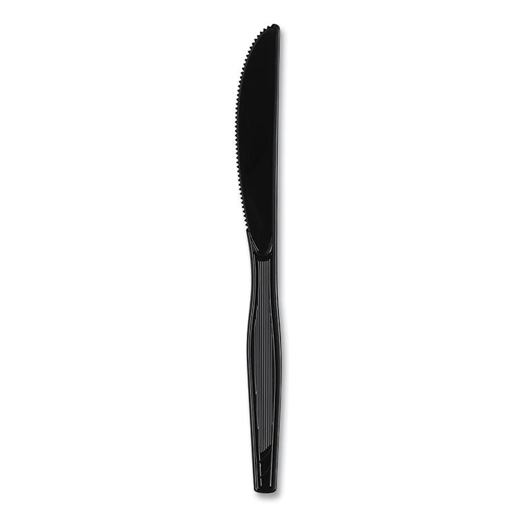 Plastic Cutlery, Heavyweight Knife, Black, 1,000/Carton