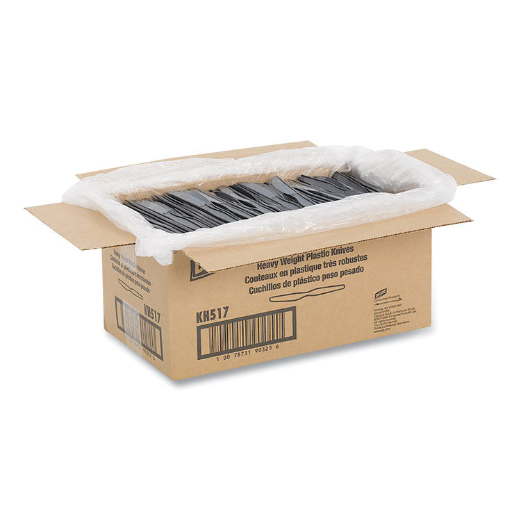 Plastic Cutlery, Heavyweight Knife, Black, 1,000/Carton