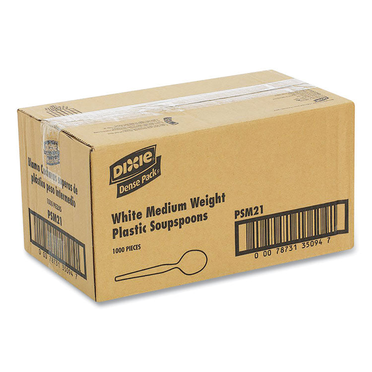 Plastic Cutlery, Mediumweight Soup Spoon, White, 1,000/Carton