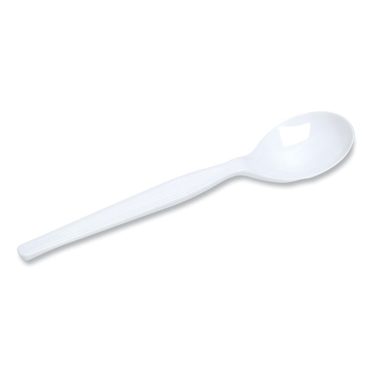 Plastic Cutlery, Heavyweight Soup Spoon, White, 1,000/Carton
