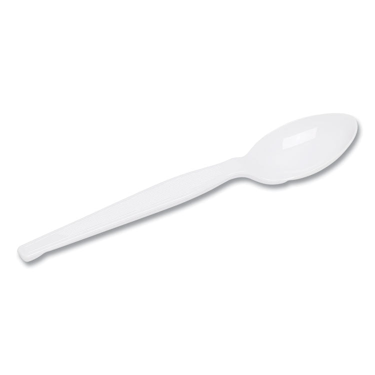 Plastic Cutlery, Heavyweight Spoon, White, 1,000/Carton