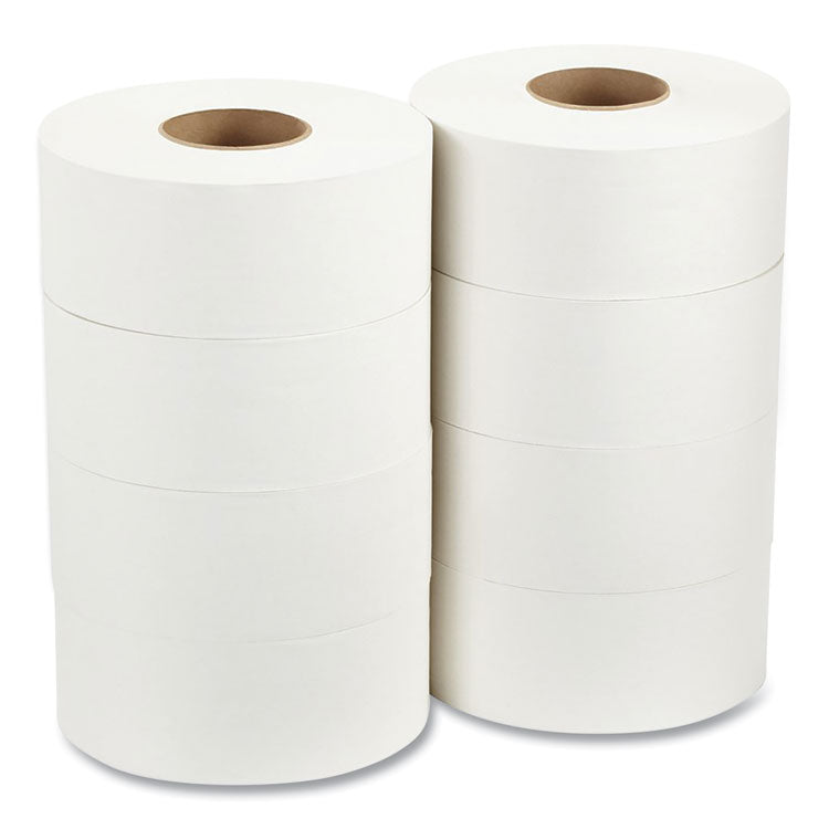 Jumbo Jr. Bathroom Tissue Roll, Septic Safe, 2-Ply, White, 3.3" x 1,000 ft, 8 Rolls/Carton