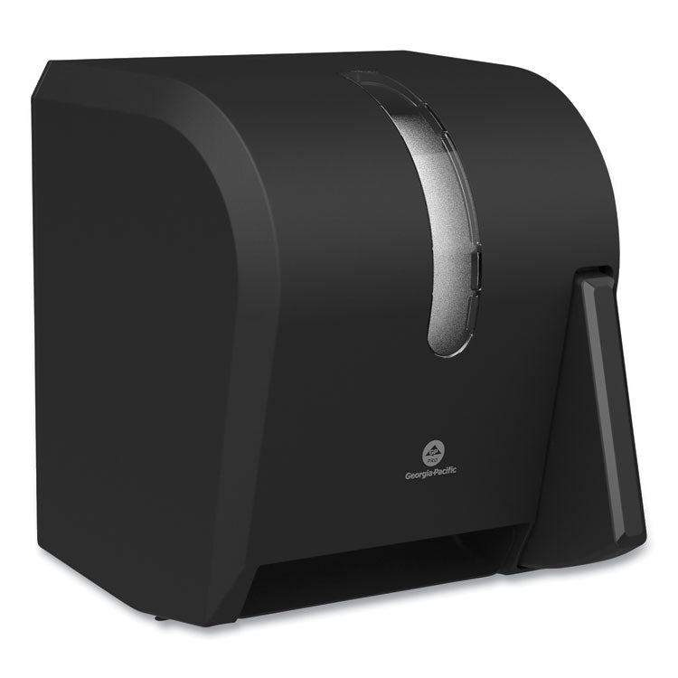Hygienic Push-Paddle Roll Towel Dispenser, 13 X 10 X 14.4, Black