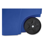Square Brute Recycling Rollout Container, 50 gal, Plastic, Blue