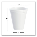 Foam Drink Cups, 12 oz, Squat, White, 1,000/Carton