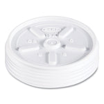 Plastic Lids for Foam Cups, Bowls and Containers, Vented, Fits 6 oz to 14 oz, White, 100/Pack, 10 Packs/Carton