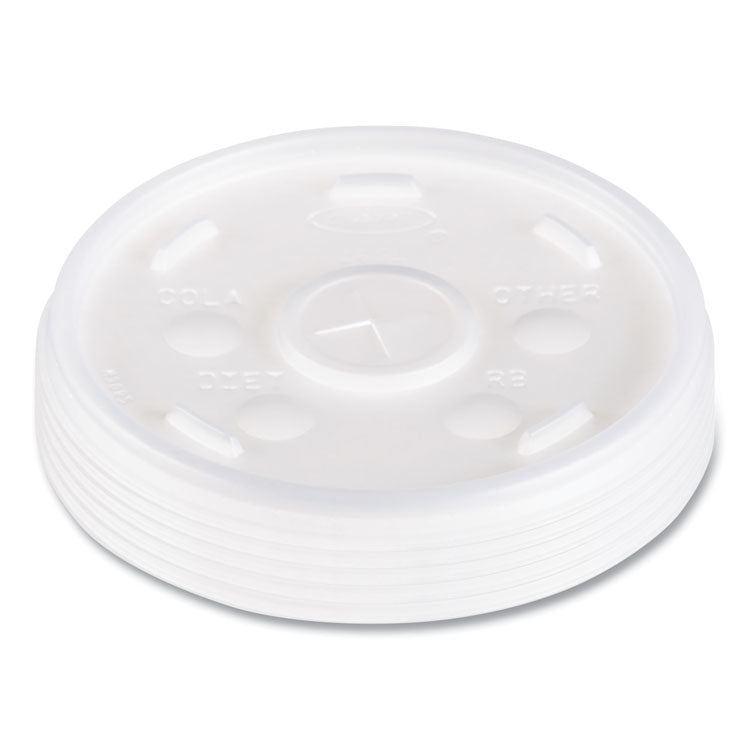 Plastic Lids, Straw-Slot Lid, Fits 12 oz to 24 oz Hot/Cold Foam Cups, Translucent, 100/Pack, 10 Packs/Carton