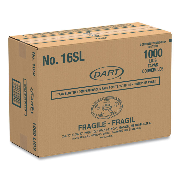 Plastic Lids, Straw-Slot Lid, Fits 12 oz to 24 oz Hot/Cold Foam Cups, Translucent, 100/Pack, 10 Packs/Carton