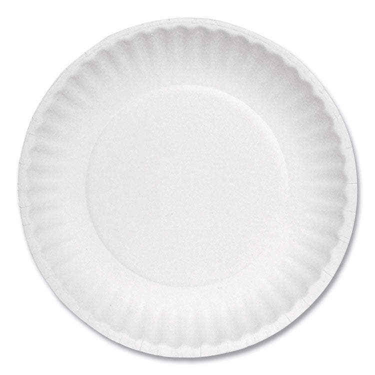 White Paper Plates, 6" Dia, 100/pack, 10 Packs/carton