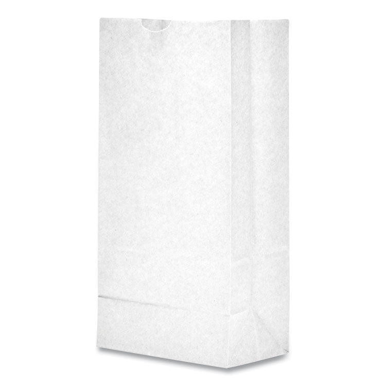 Grocery Paper Bags, 8# Size, 35# Basis Weight, 6" x 3.88" x 12.5", White, 500/Bundle