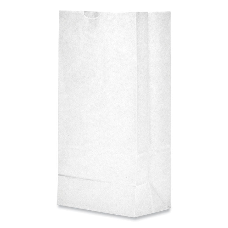 Grocery Paper Bags, 8# Size, 35# Basis Weight, 6" x 3.88" x 12.5", White, 500/Bundle