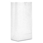 Grocery Paper Bags, 8# Size, 35# Basis Weight, 6" x 3.88" x 12.5", White, 500/Bundle