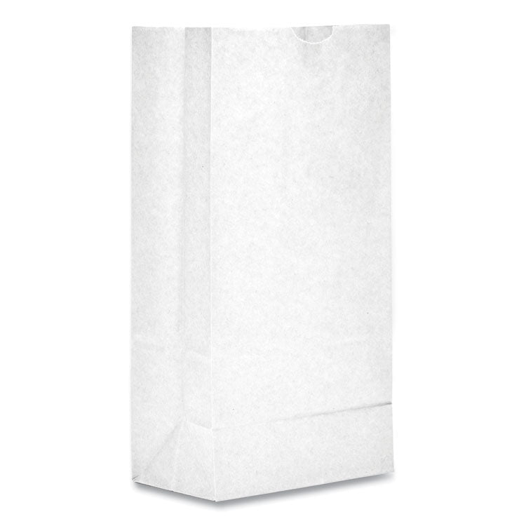 Grocery Paper Bags, 8# Size, 35# Basis Weight, 6" x 3.88" x 12.5", White, 500/Bundle