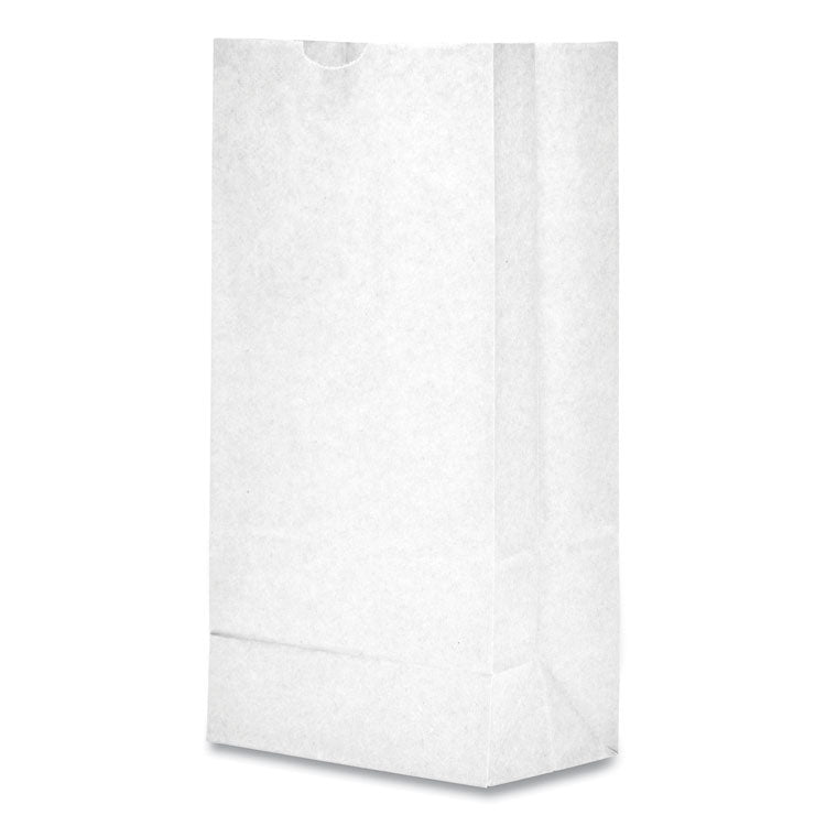 Grocery Paper Bags, 10# Size, 35# Basis Weight, 7" x 4.38" x 13.75", White, 500/Bundle