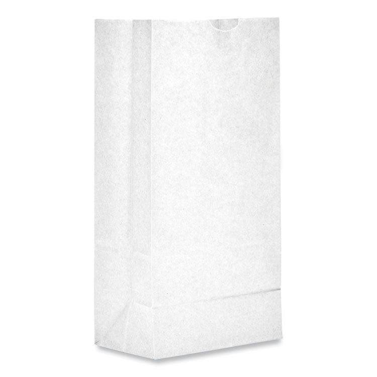 Grocery Paper Bags, 10# Size, 35# Basis Weight, 7" x 4.38" x 13.75", White, 500/Bundle