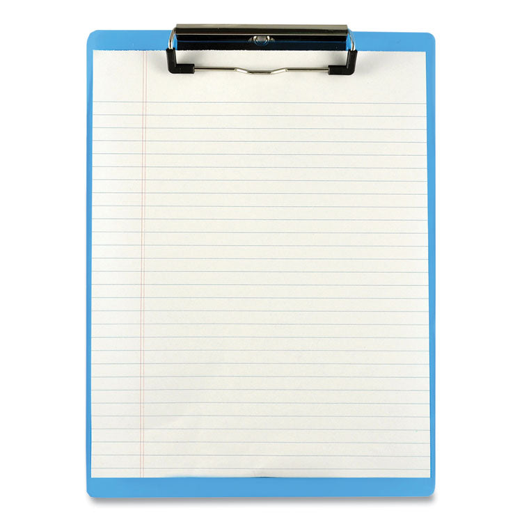 Acrylic Clipboard, 0.5" Clip Capacity, Holds 8.5 x 11 Sheets, Transparent Blue