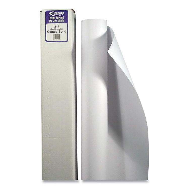 Wide Format Professional Coated Bond, 2" Core, 24 lb Bond Weight, 24" x 150 ft, Matte White