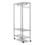Wire Shelving Garment Rack, 40 Garments, 48w X 18d X 75h, Silver