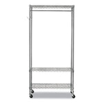 Wire Shelving Garment Rack, 40 Garments, 48w X 18d X 75h, Silver
