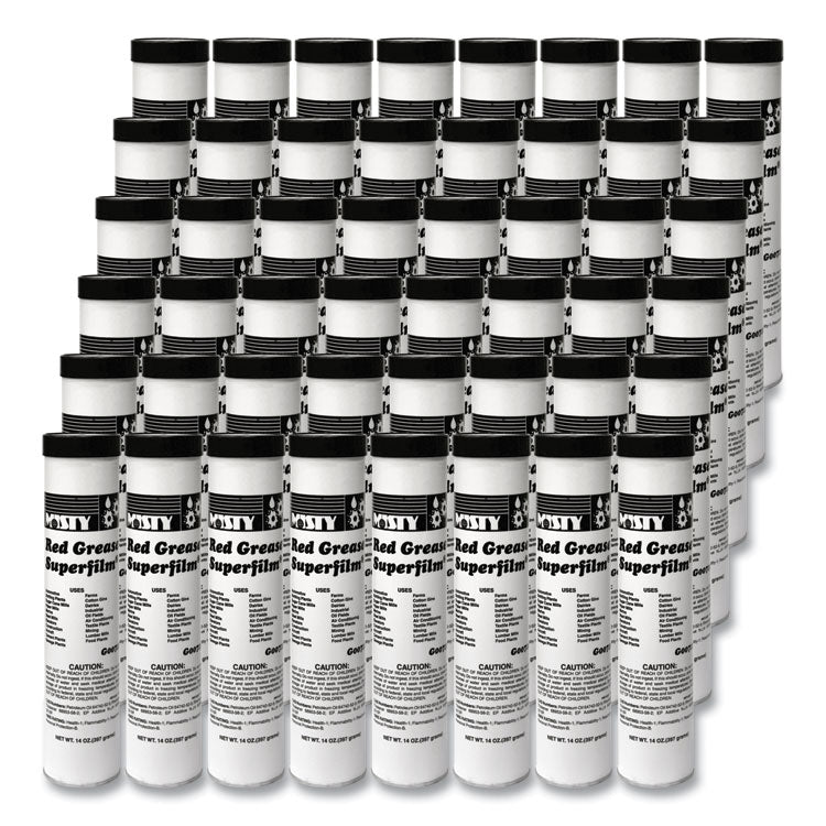 NLGI #2 Red Grease, 14 oz Tube, 48/Carton