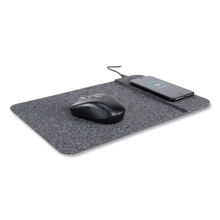 Powertrack Wireless Charging Mouse Pad, 13 x 8.75, Gray