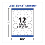 Round Print-to-the Edge Labels with SureFeed and EasyPeel, 2" dia, Matte White, 300/Pack