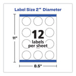 Round Print-To-The Edge Labels With Sure Feed And Easy Peel, 2" Dia, Glossy White, 120/pk