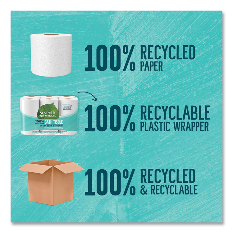 100% Recycled Bathroom Tissue, Septic Safe, 2-Ply, White, 240 Sheets/roll, 12/pack