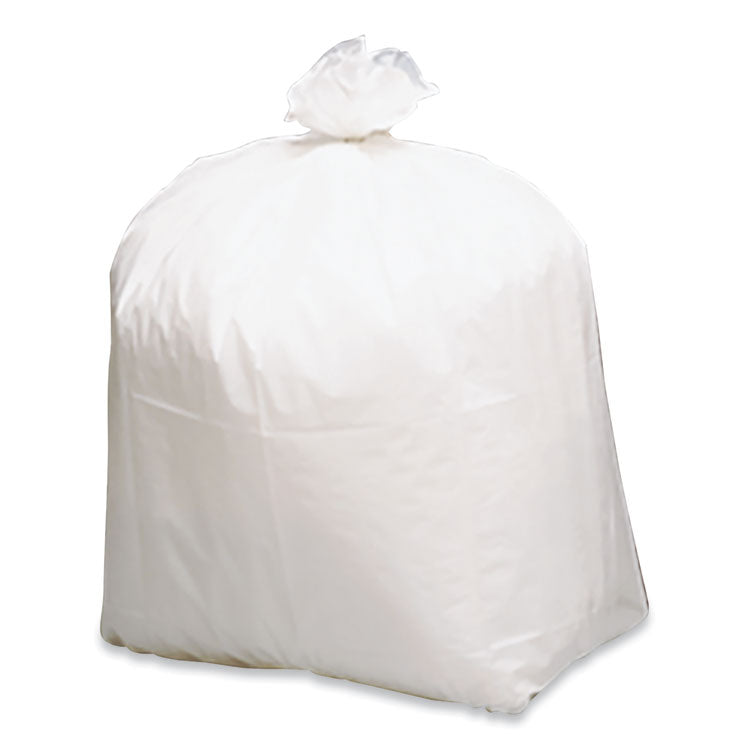Linear-Low-Density Recycled Tall Kitchen Bags, Open-Face, 13 gal, 24" x 33", White, 15 Bags/Roll, 10 Rolls/Box