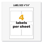 Ultraduty Ghs Chemical Waterproof And Uv Resistant Labels, 4 X 4, White, 4/sheet, 50 Sheets/box