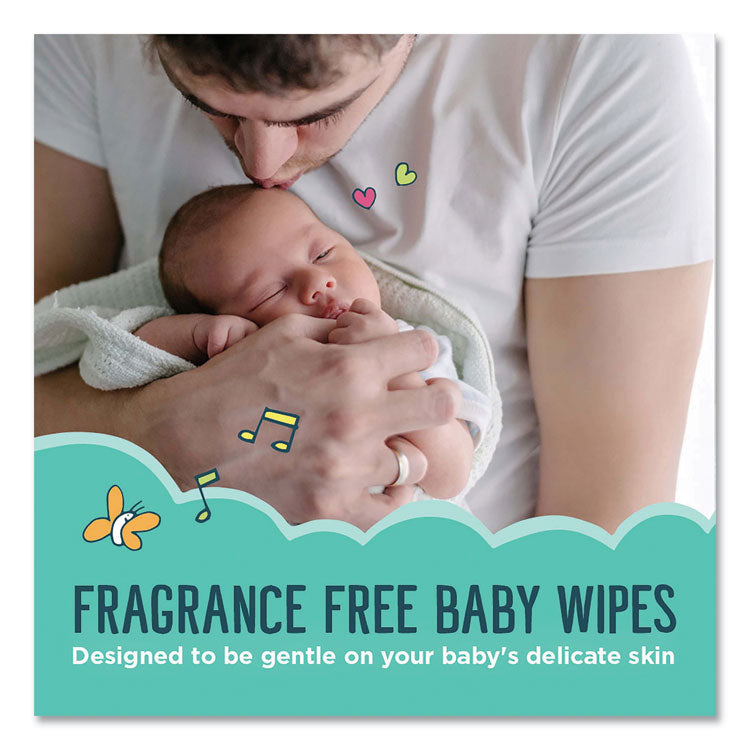 Free and Clear Baby Wipes, 7 x 7, Unscented, White, 64/Flip-Top Pack