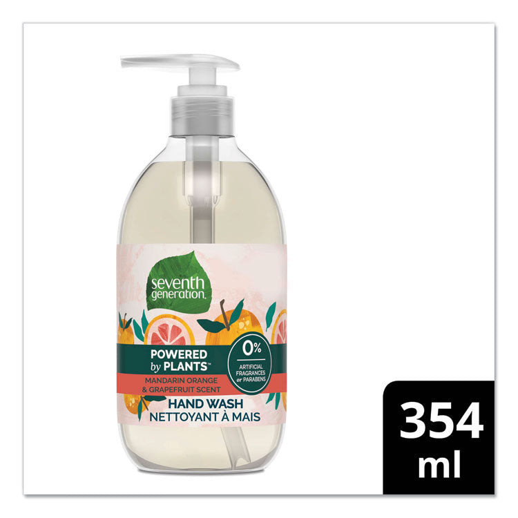 Natural Hand Wash, Mandarin Orange and Grapefruit Scent, 12 oz, 8/Carton